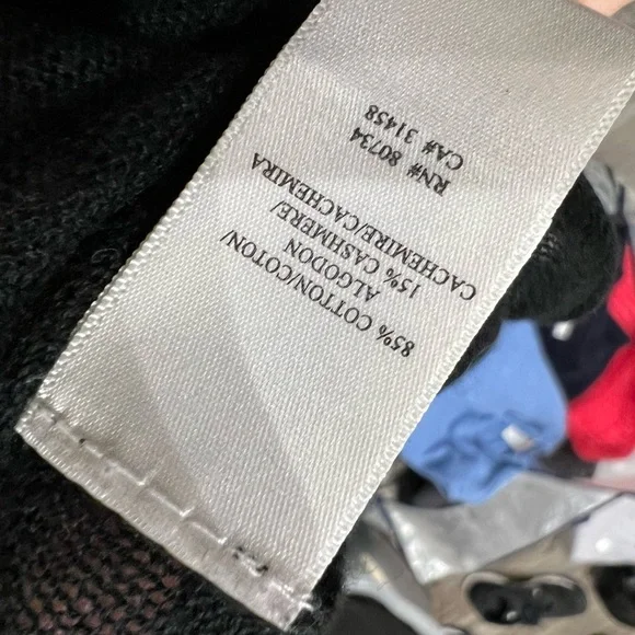 Black cotton cashmere blend Women's Top - Picture 6 of 6